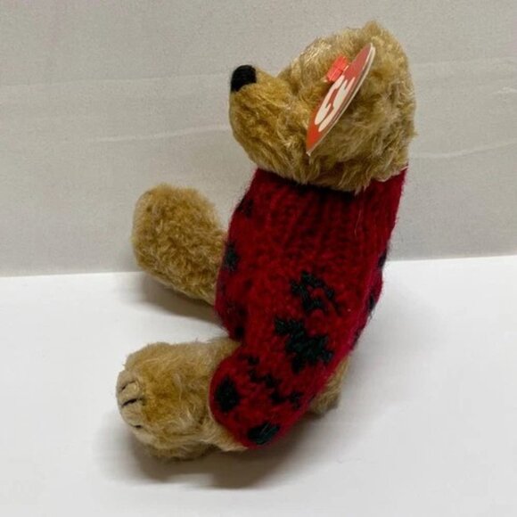 Vintage Ty Attic Treasures Bearkhardt Jointed Brown Bear Holiday Plush 1993 Tags - Picture 6 of 14